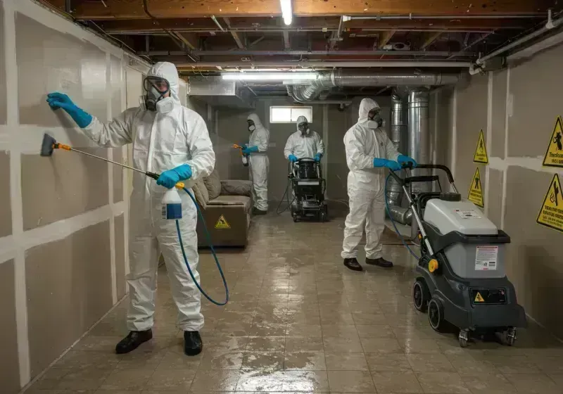 Basement Moisture Removal and Structural Drying process in Hickman County, KY